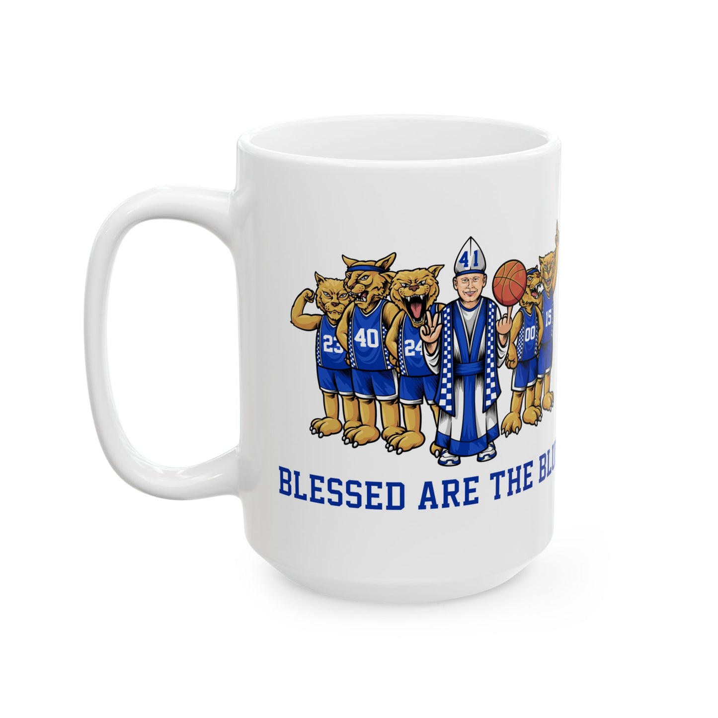 Blessed are the Blue! White Ceramic Mug, (11oz, 15oz)