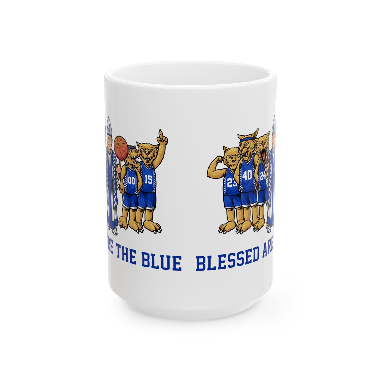 Blessed are the Blue! White Ceramic Mug, (11oz, 15oz)