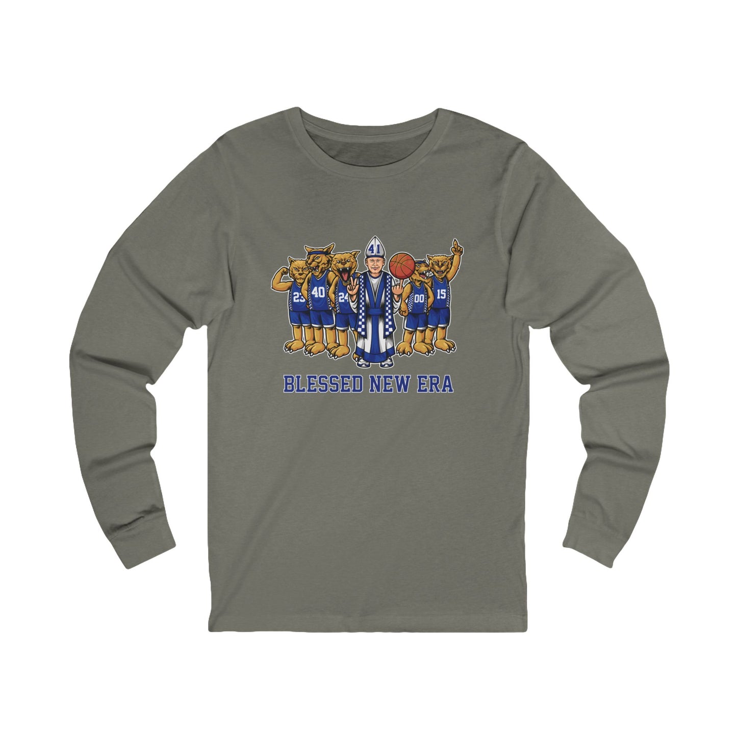 Blessed New Era Unisex Jersey Long Sleeve Tee - white, black, gray, blue
