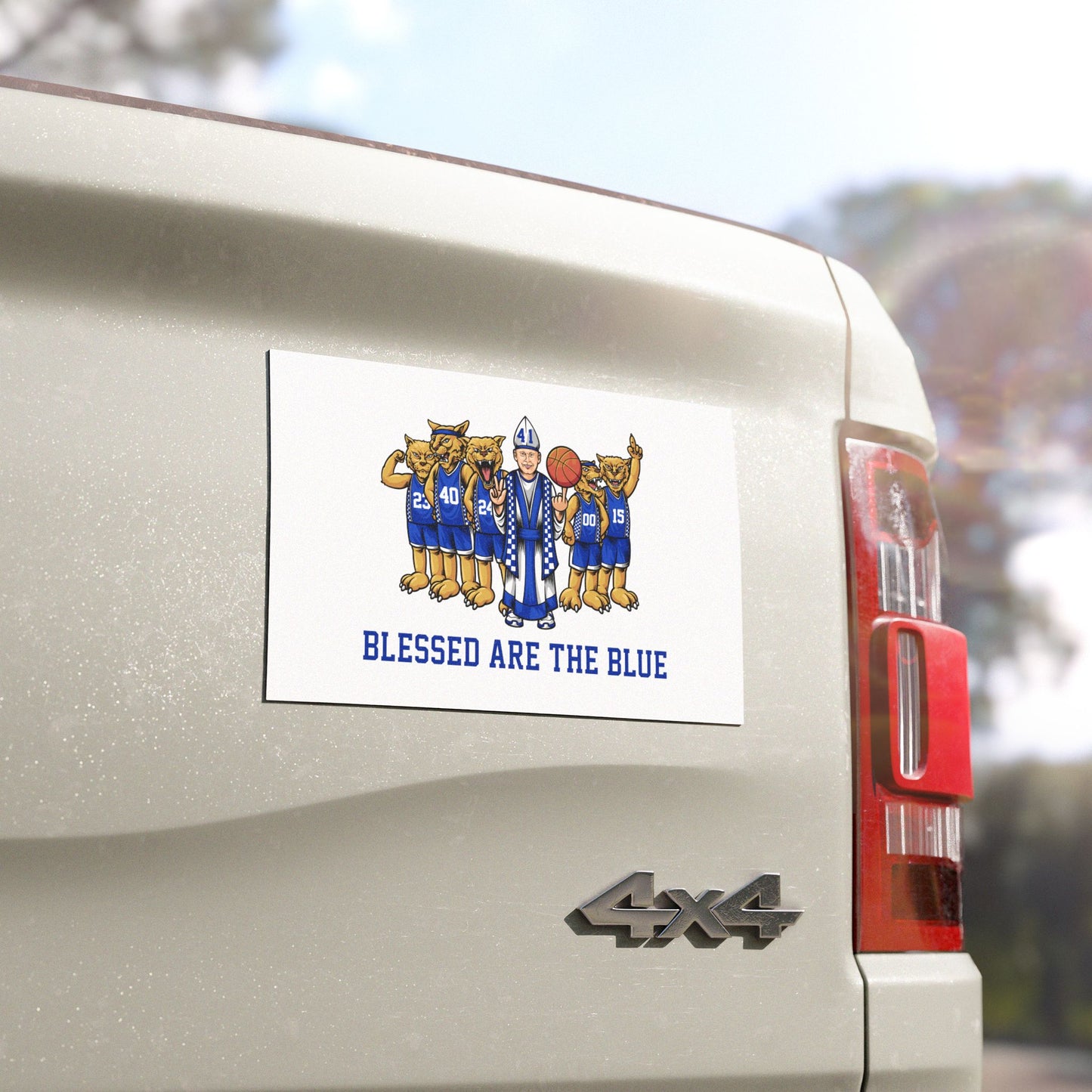 Blessed Are The Blue Car Magnet