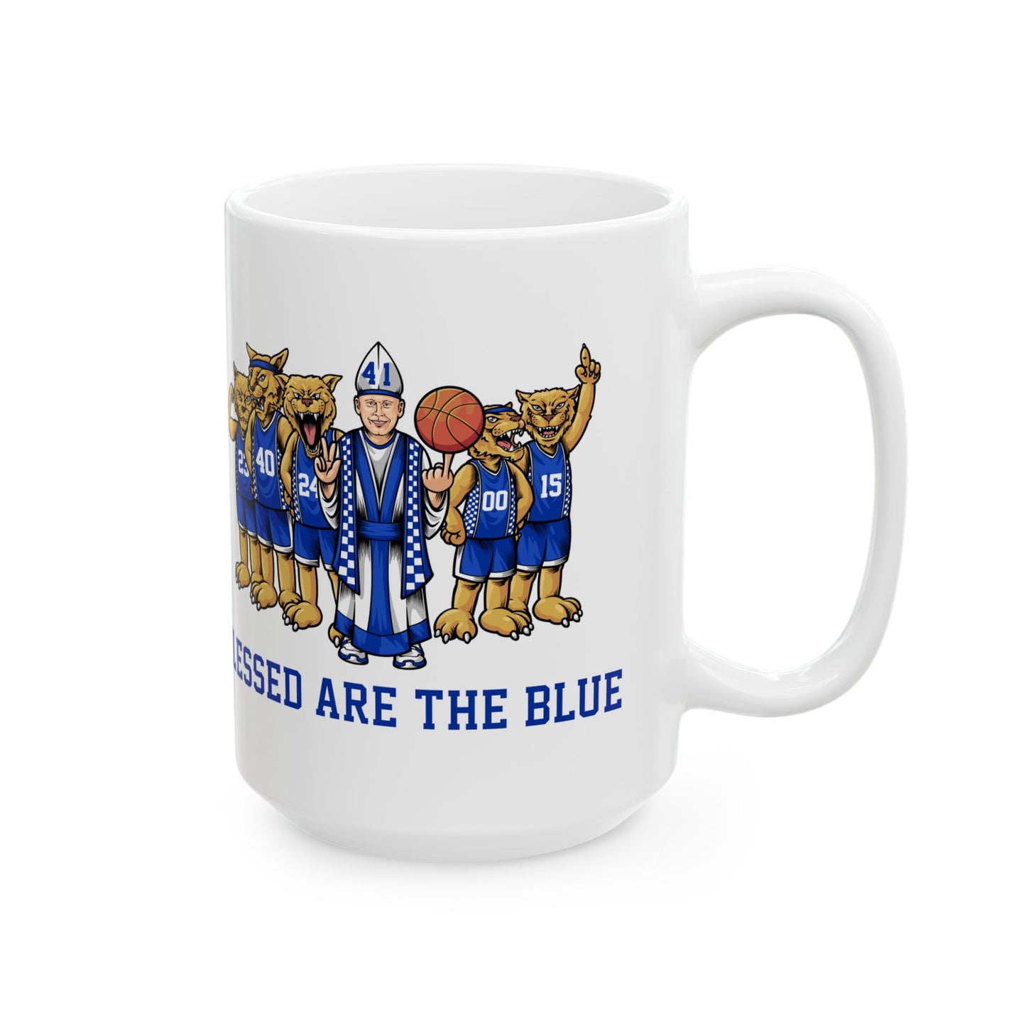 Blessed are the Blue! White Ceramic Mug, (11oz, 15oz)