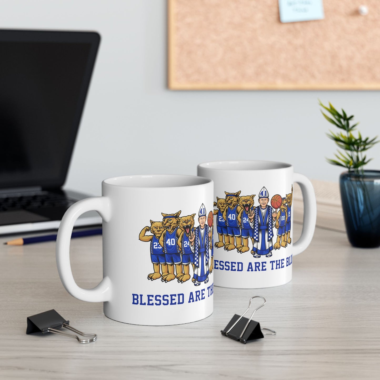 Blessed are the Blue! White Ceramic Mug, (11oz, 15oz)
