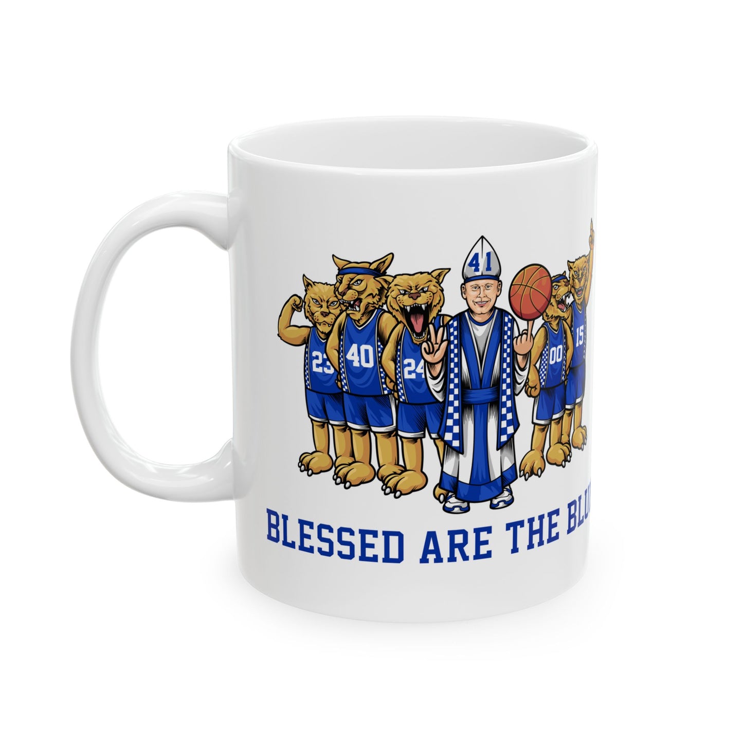 Blessed are the Blue! White Ceramic Mug, (11oz, 15oz)