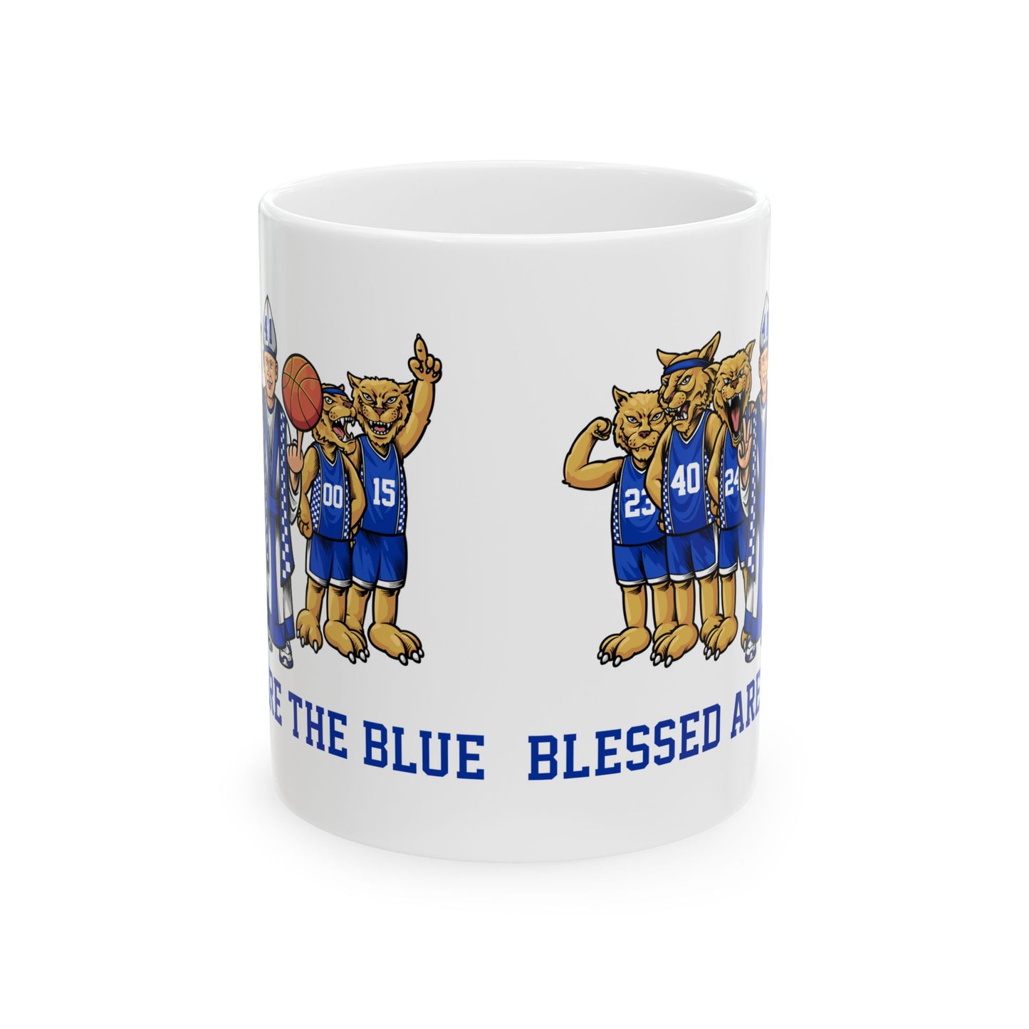 Blessed are the Blue! White Ceramic Mug, (11oz, 15oz)