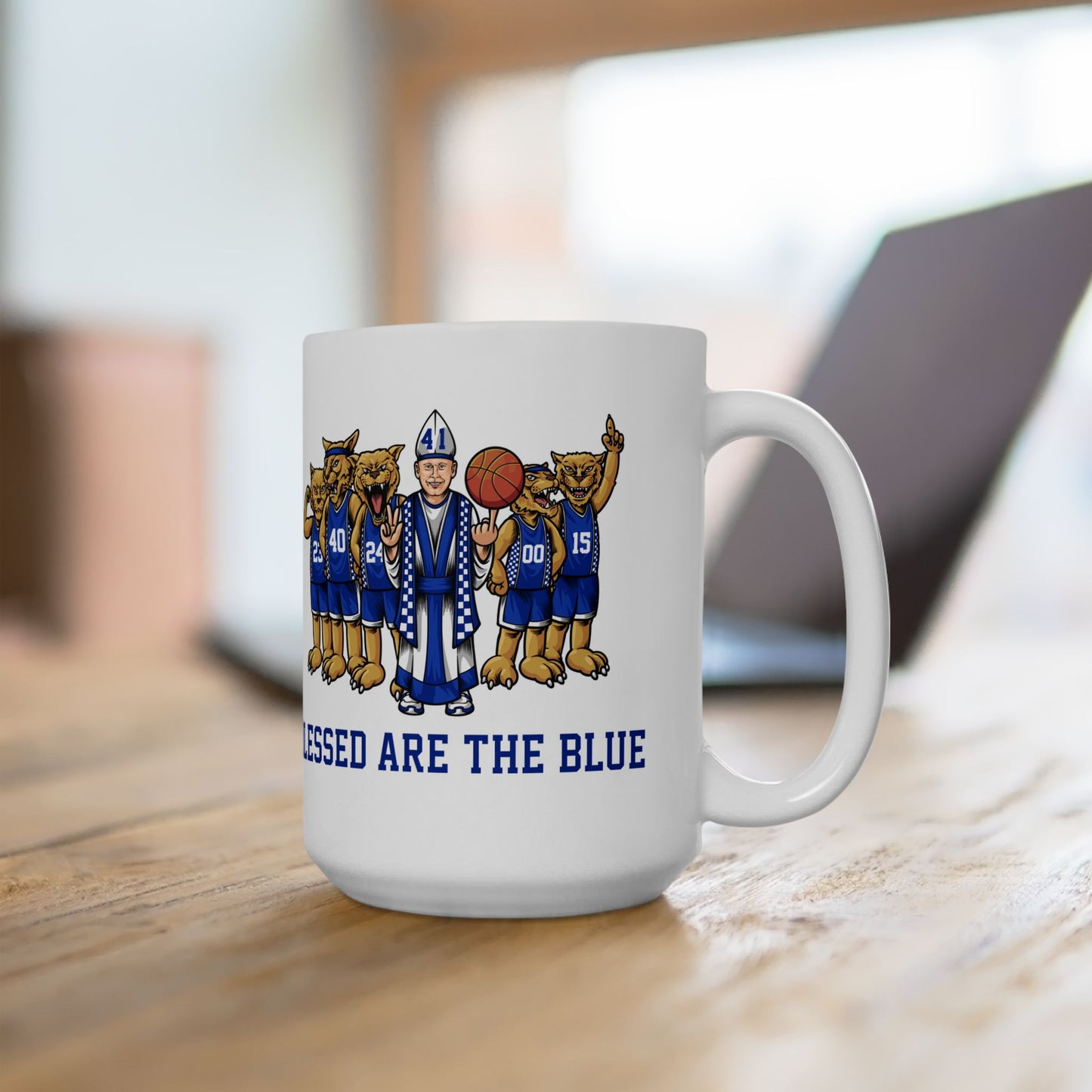 Blessed are the Blue! White Ceramic Mug, (11oz, 15oz)