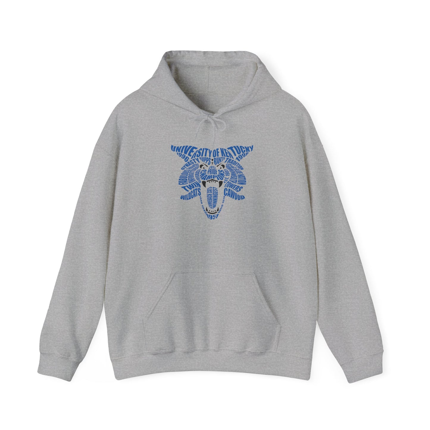 Blue on White or Gray Word Cloud Cat Unisex Heavy Blend™ Hooded Sweatshirt