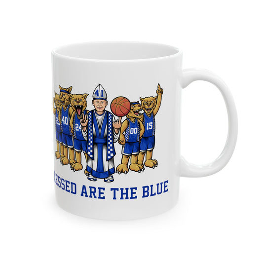 Blessed are the Blue! White Ceramic Mug, (11oz, 15oz)