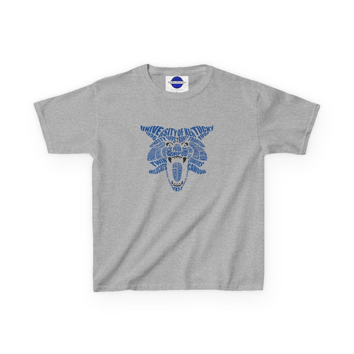 Blue Word Cloud Cat Kids Heavy Cotton™ Tee