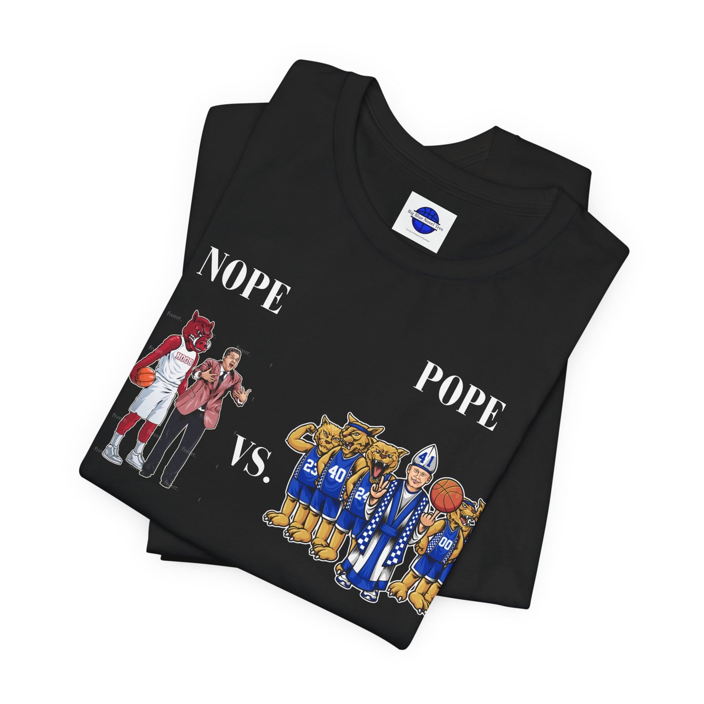 Nope vs. Pope a new rivalry for a new era! Short-sleeved jersey tee for adults