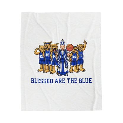 Blessed Are The Blue Plush Blanket - Cozy Team Spirit Throw for Sports Lovers