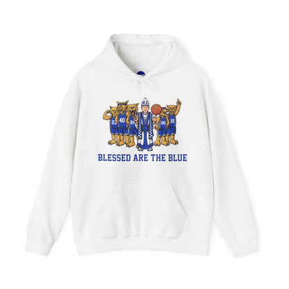 Blessed are the Blue Unisex Heavy Blend™ Hooded Sweatshirt--black, white, gray, blue