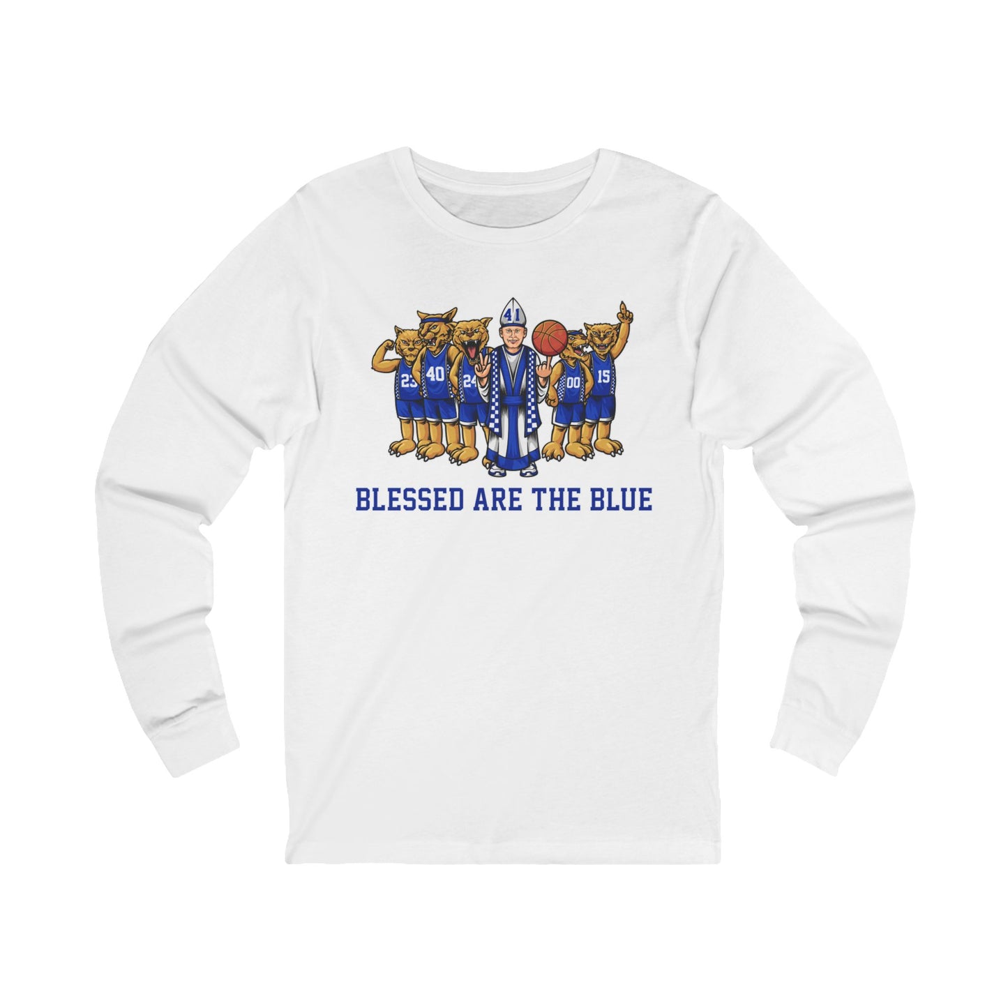 Blessed are the Blue Unisex Jersey Long Sleeve Tee - white, gray, black, blue