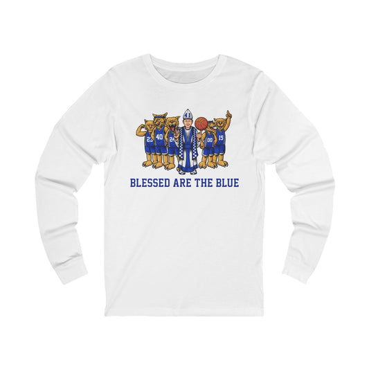 Blessed are the Blue Unisex Jersey Long Sleeve Tee - white, gray, black, blue