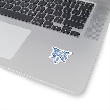 Blue on White Word Cloud Cat Stickers - Blue Pride for Wildcat Fans