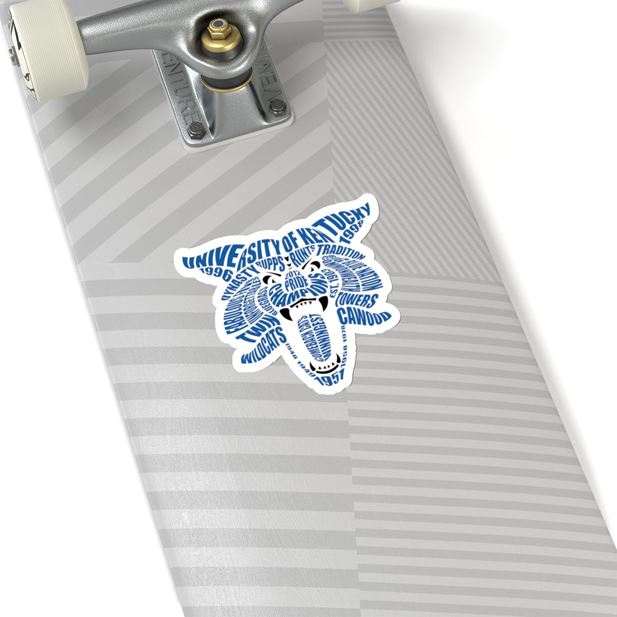 Blue on White Word Cloud Cat Stickers - Blue Pride for Wildcat Fans