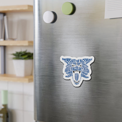 Blue Word Cloud Cat Die-Cut Magnet