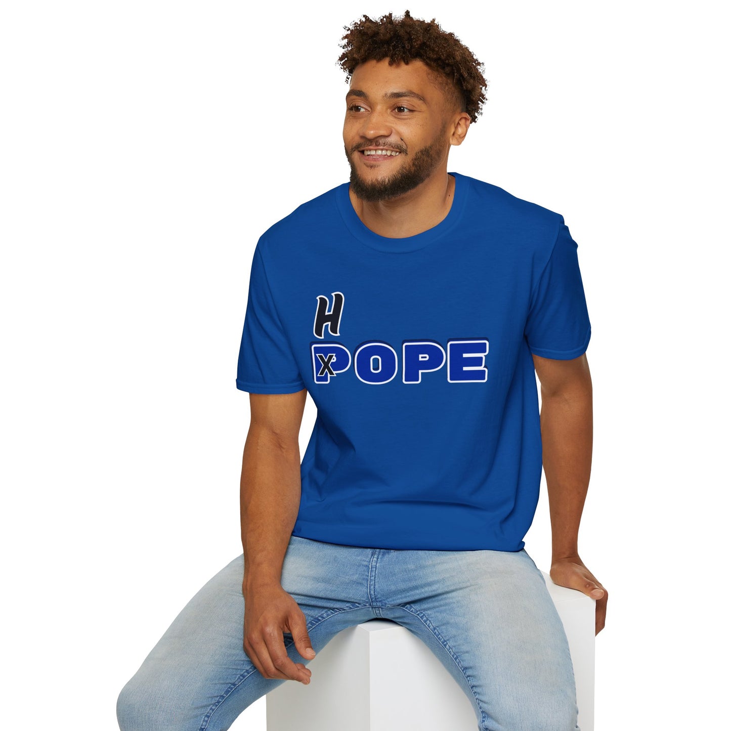 Unisex Softstyle T-Shirt - Fun 'H x POPE' Graphic Tee for Casual Outings & Celebrations