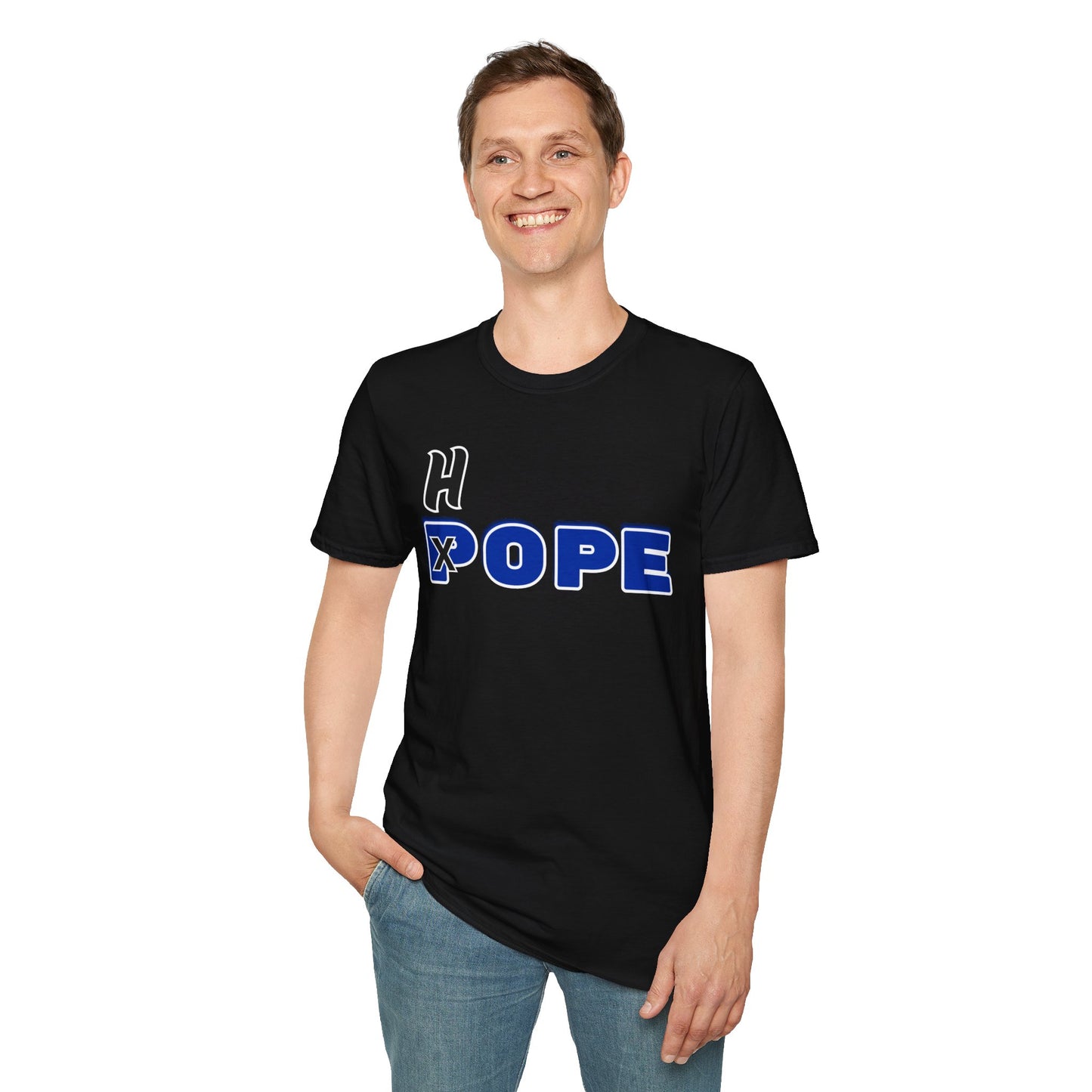 Unisex Softstyle T-Shirt - Fun 'H x POPE' Graphic Tee for Casual Outings & Celebrations