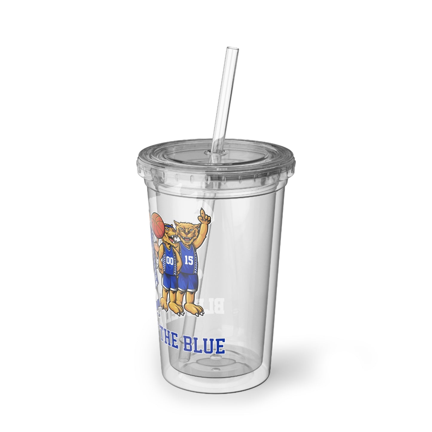 Custom Basketball Acrylic Cup - 'Blessed Are The Blue' Design for Fans