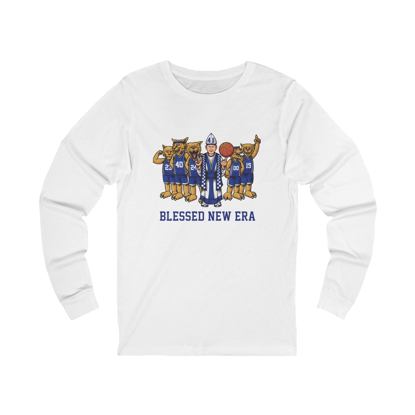 Blessed New Era Unisex Jersey Long Sleeve Tee - white, black, gray, blue