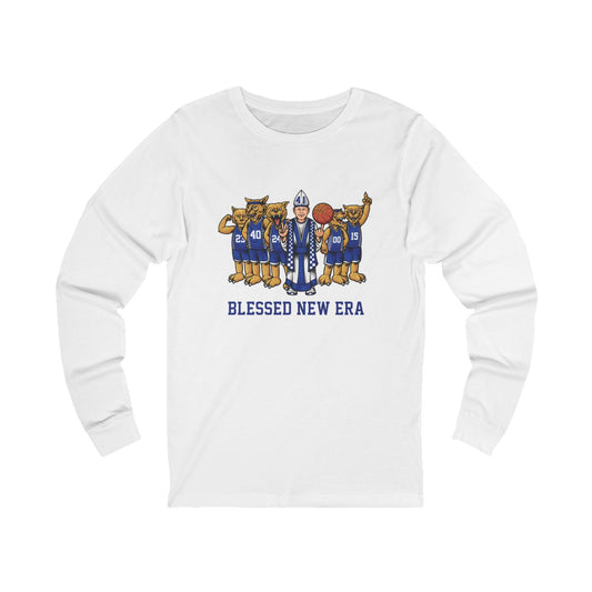 Blessed New Era Unisex Jersey Long Sleeve Tee - white, black, gray, blue