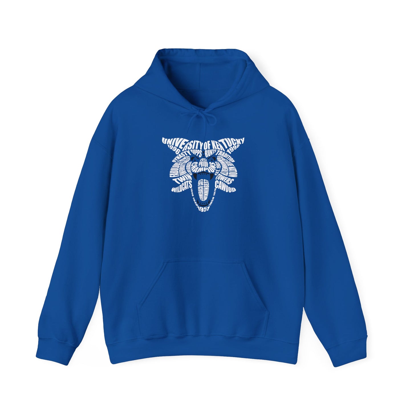 White on Blue Word Cloud Cat Unisex Heavy Blend™ Hooded Sweatshirt