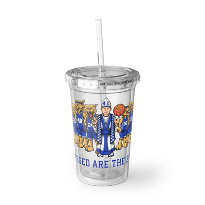 Custom Basketball Acrylic Cup - 'Blessed Are The Blue' Design for Fans