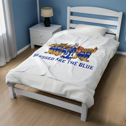 Blessed Are The Blue Plush Blanket - Cozy Team Spirit Throw for Sports Lovers