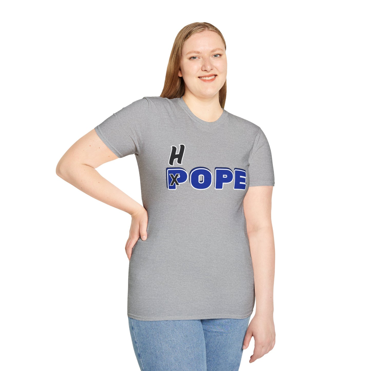 Unisex Softstyle T-Shirt - Fun 'H x POPE' Graphic Tee for Casual Outings & Celebrations