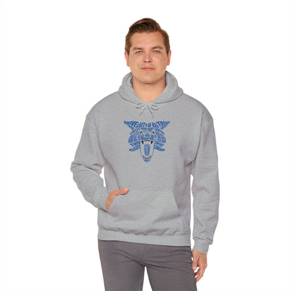 Blue on White or Gray Word Cloud Cat Unisex Heavy Blend™ Hooded Sweatshirt