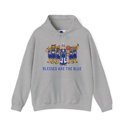 Blessed are the Blue Unisex Heavy Blend™ Hooded Sweatshirt--black, white, gray, blue